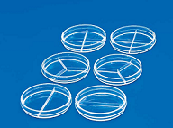 Petri dishes, plastic, Sterile, 90mm -O-, Sectors - box 500 uni